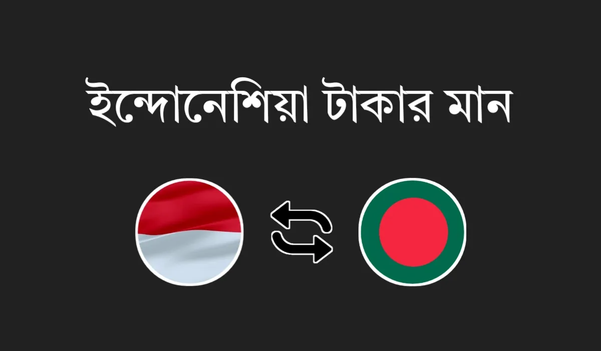 আজকের ইন্দোনেশিয়া টাকার মান | ইন্দোনেশিয়ার ১ রুপিয়াহ বাংলাদেশের কত টাকা